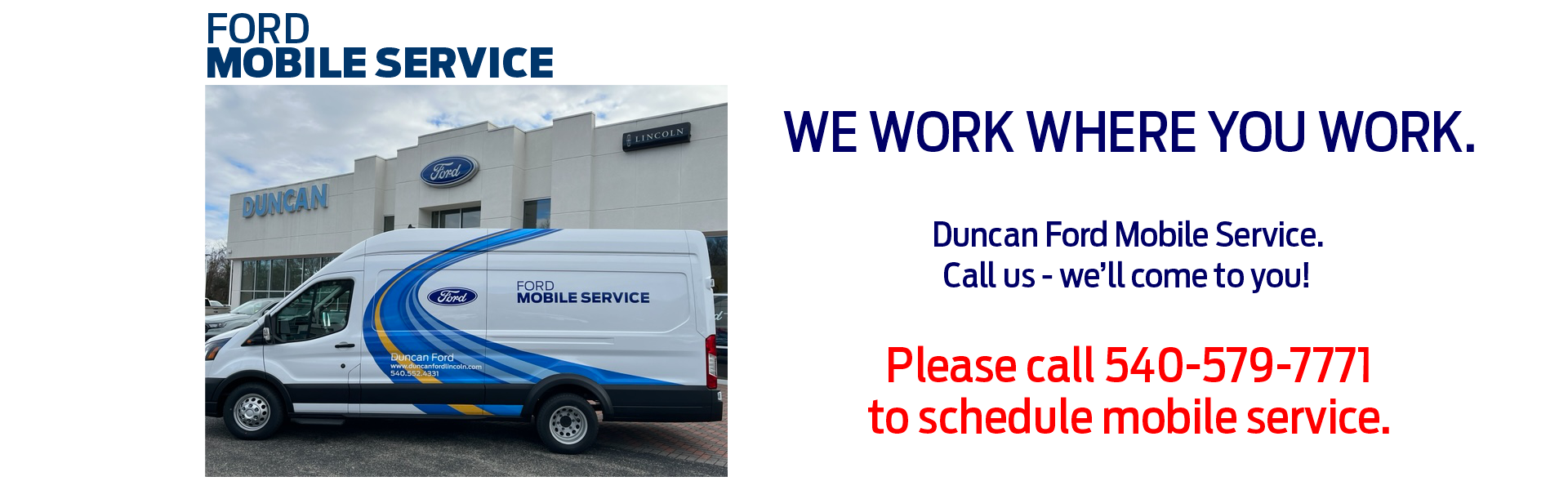 Duncan Ford Mobile Service Van New River Valley Virginia