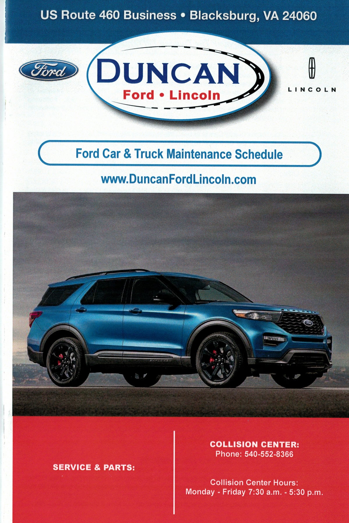 Ford Maintenance Page 1